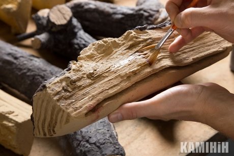Декор пальника: керамічні поліна
